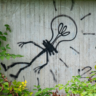 Bild: Graffiti: Glühbirnen-Männchen