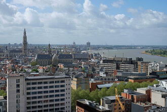 Bild: Blick auf Antwerpen (Belgien) und den Fluss "Die Schelde"