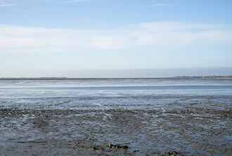 Bild: Nordsee, Wattenmeer (hinten die Inseln Norderney und Baltrum)