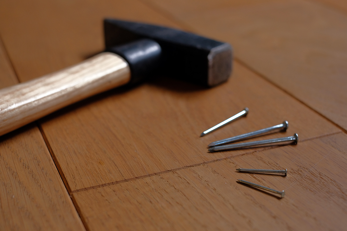 Bild: Werkzeug: Hammer und Nägel